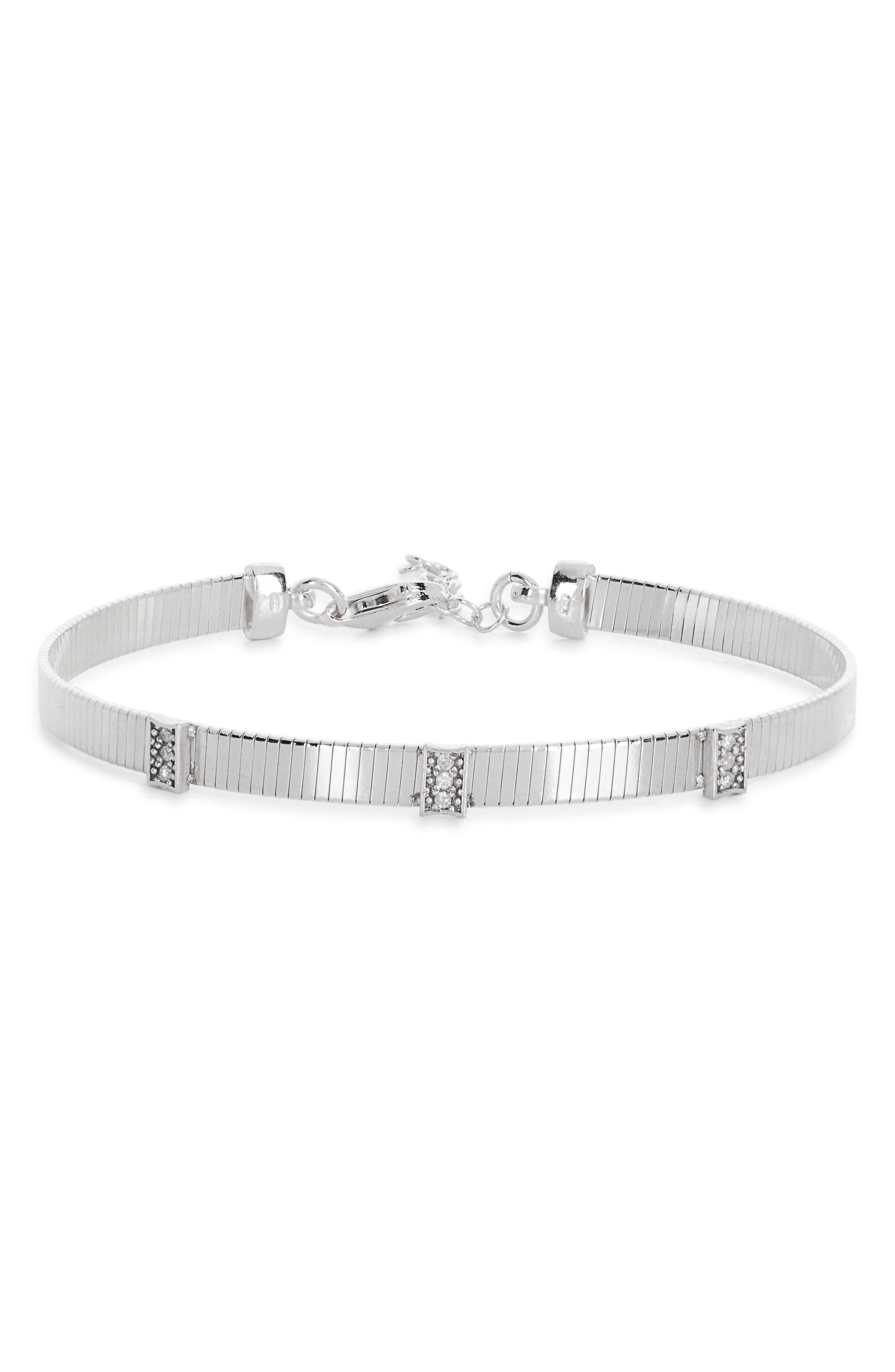 Diamond Ribbed Chain Bracelet