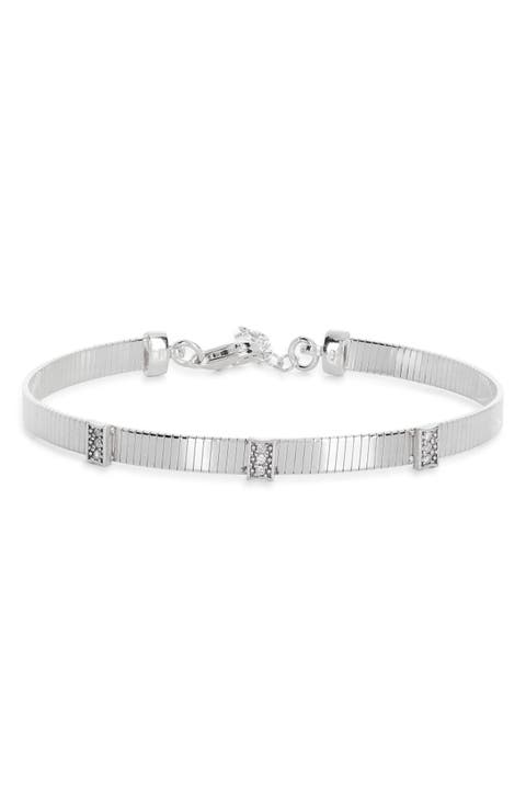 Diamond Ribbed Chain Bracelet