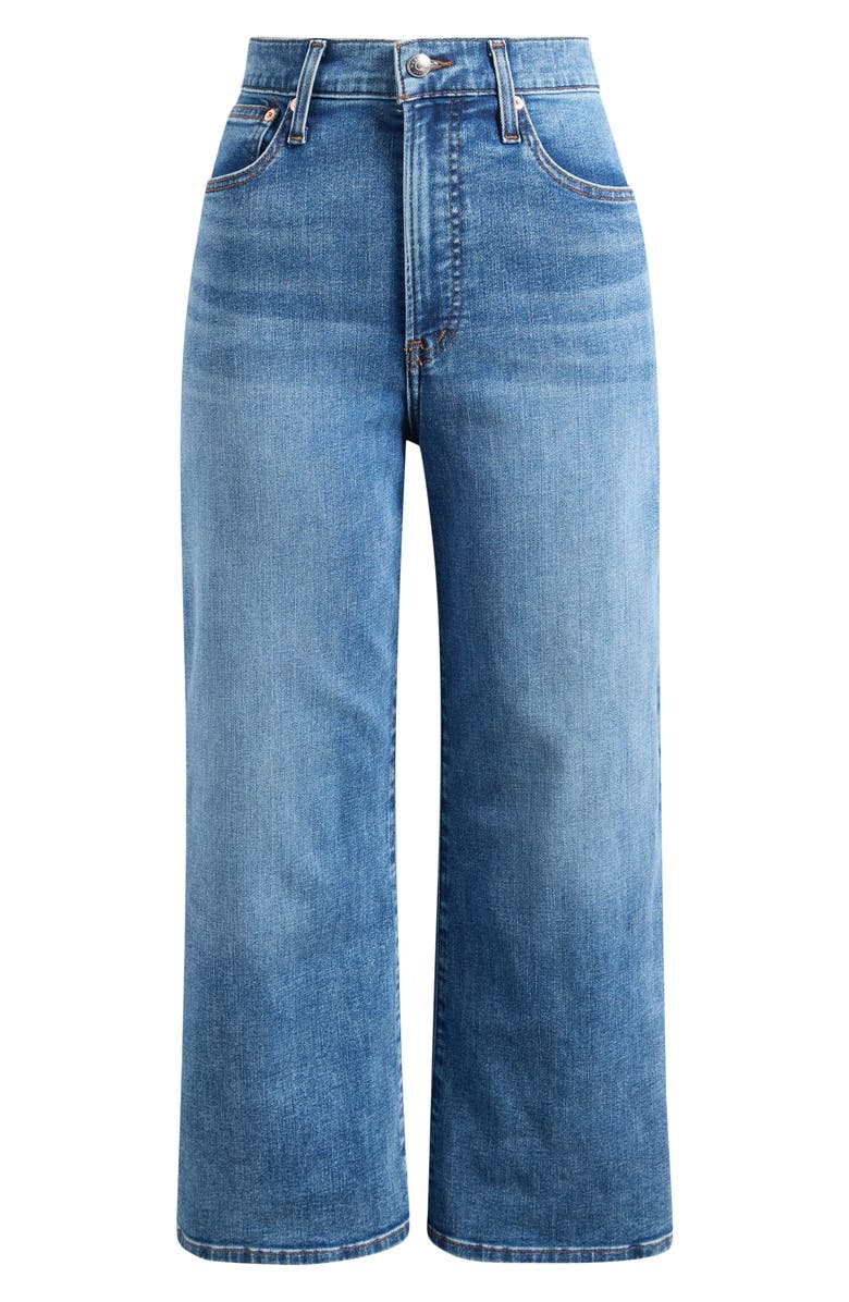 Madewell The Short Wide-Leg Crop Jeans Super Stretch Denim in Oneida Wash, Main, color, Oneida Wash
