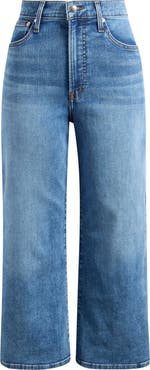 Madewell The Short Wide-Leg Crop Jeans Super Stretch Denim in Oneida Wash