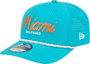 New Era Men's New Era Aqua Miami Dolphins Script 9SEVENTY Adjustable Hat