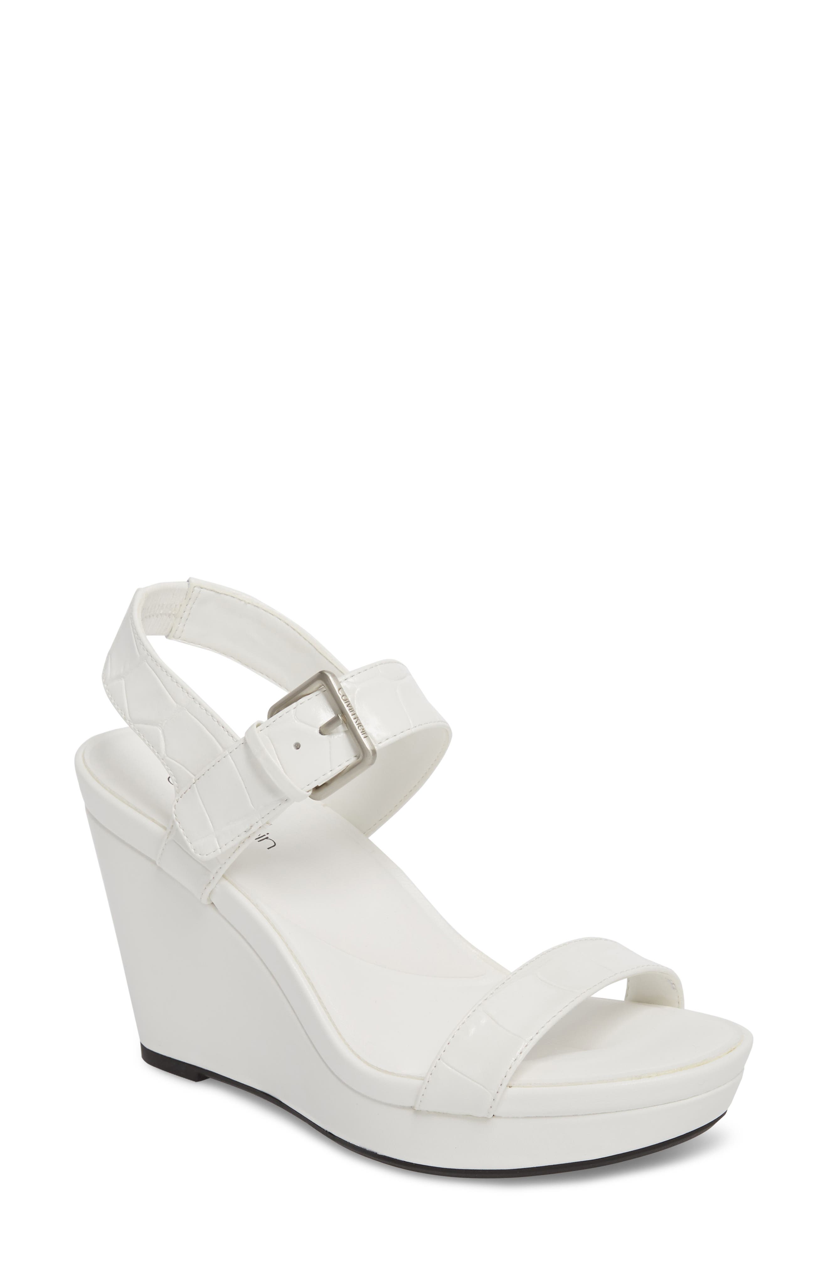 Jacie Wedge Sandal, Main, color, PLATINUM WHITE PRINT LEATHER