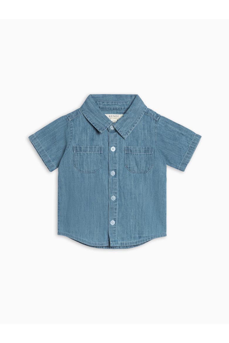 Organic Graham Chambray Button Down Shirt, Alternate, color, Chambray