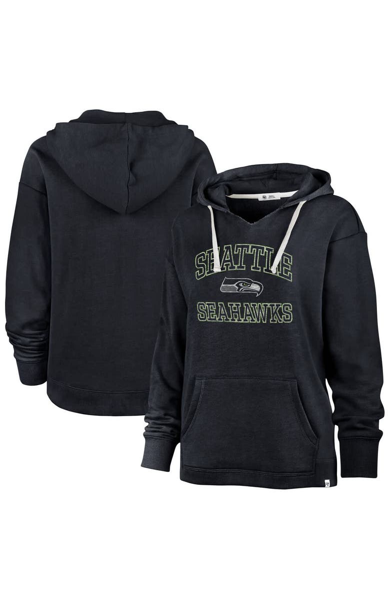 '47 Women's '47 Navy Seattle Seahawks Clarity Naomi Hoodie, Main, color, Charcoal