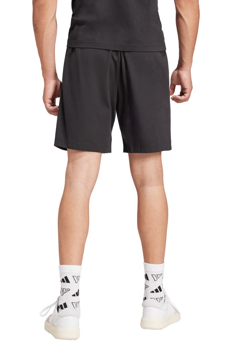 Essentials Linear Single Jersey Shorts, Alternate, color, BLACK/ WHITE
