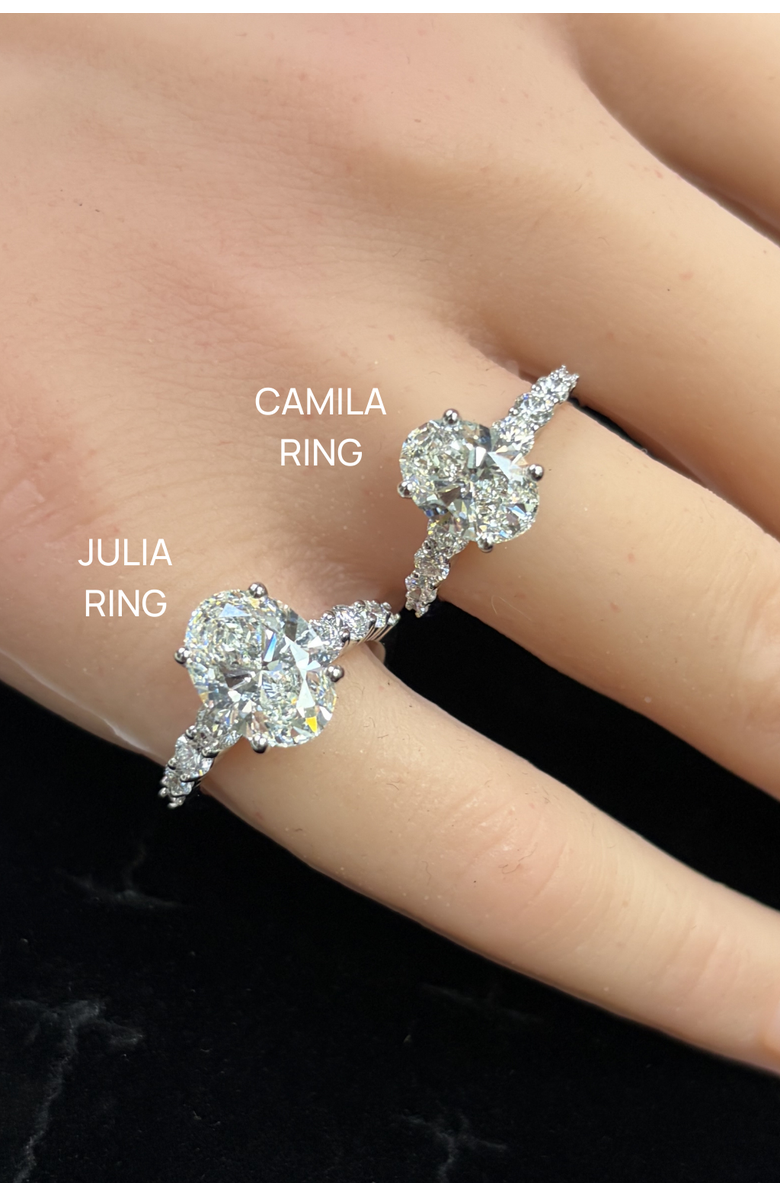 LuvMyJewelry Camila 14K Gold Oval Lab Grown Diamond Engagement Ring - 2.5 Ct, Alternate, color, 14K White Gold