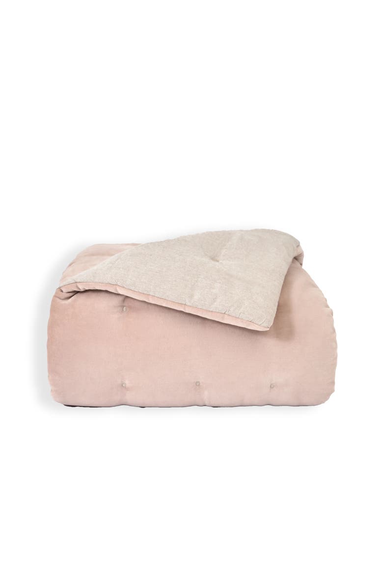 Jaipur Luxury Cotton Velvet Quilted Throw, Main, color, Dusty Pink