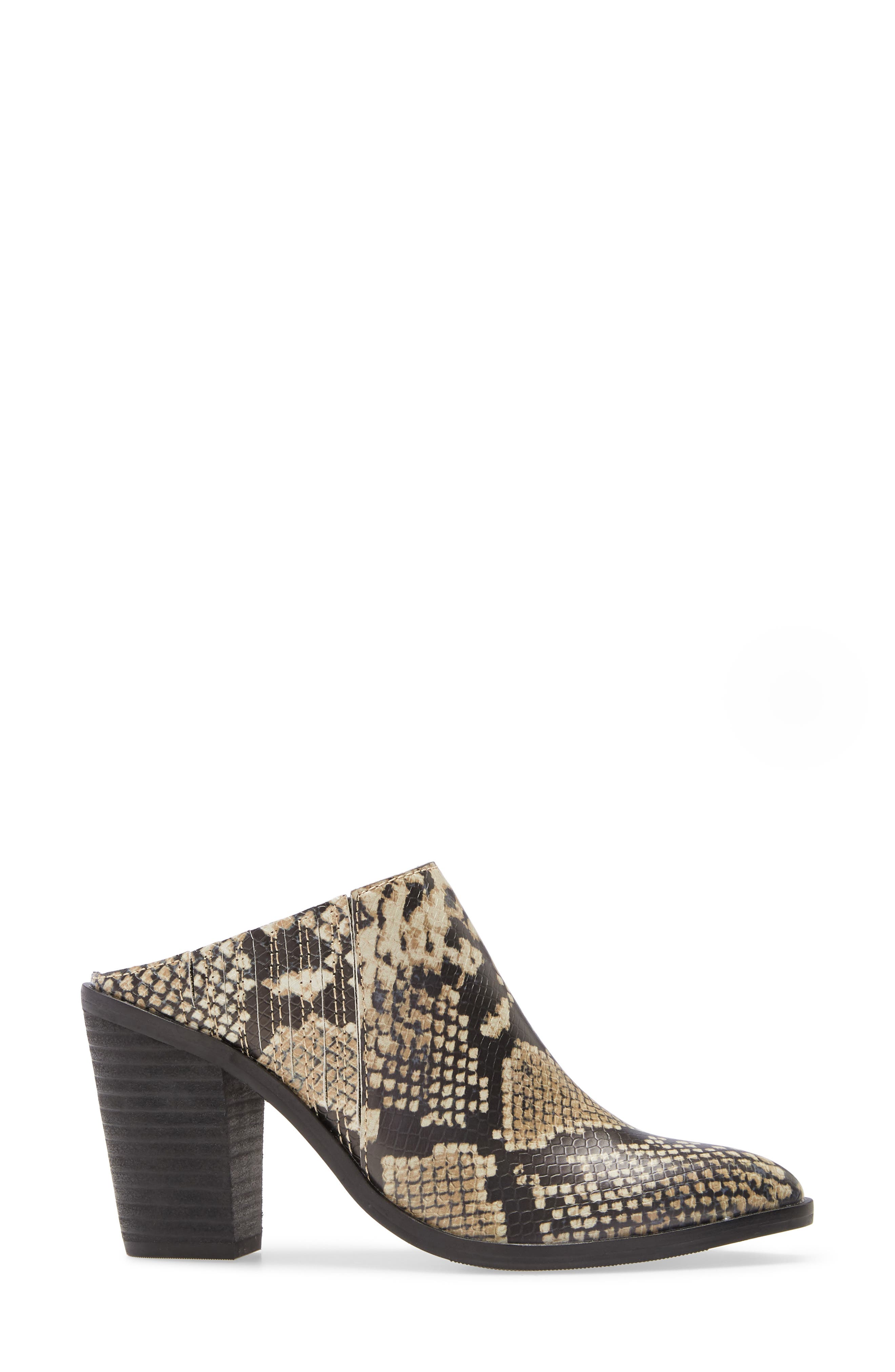 Harlowe Mule, Alternate, color, NATURAL SNAKE FAUX LEATHE