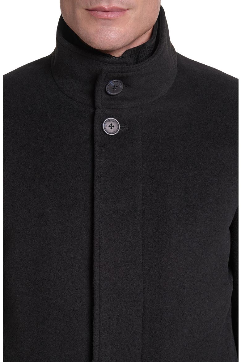 Shirt Collar Wool Blend Top Coat, Alternate, color, BLACK