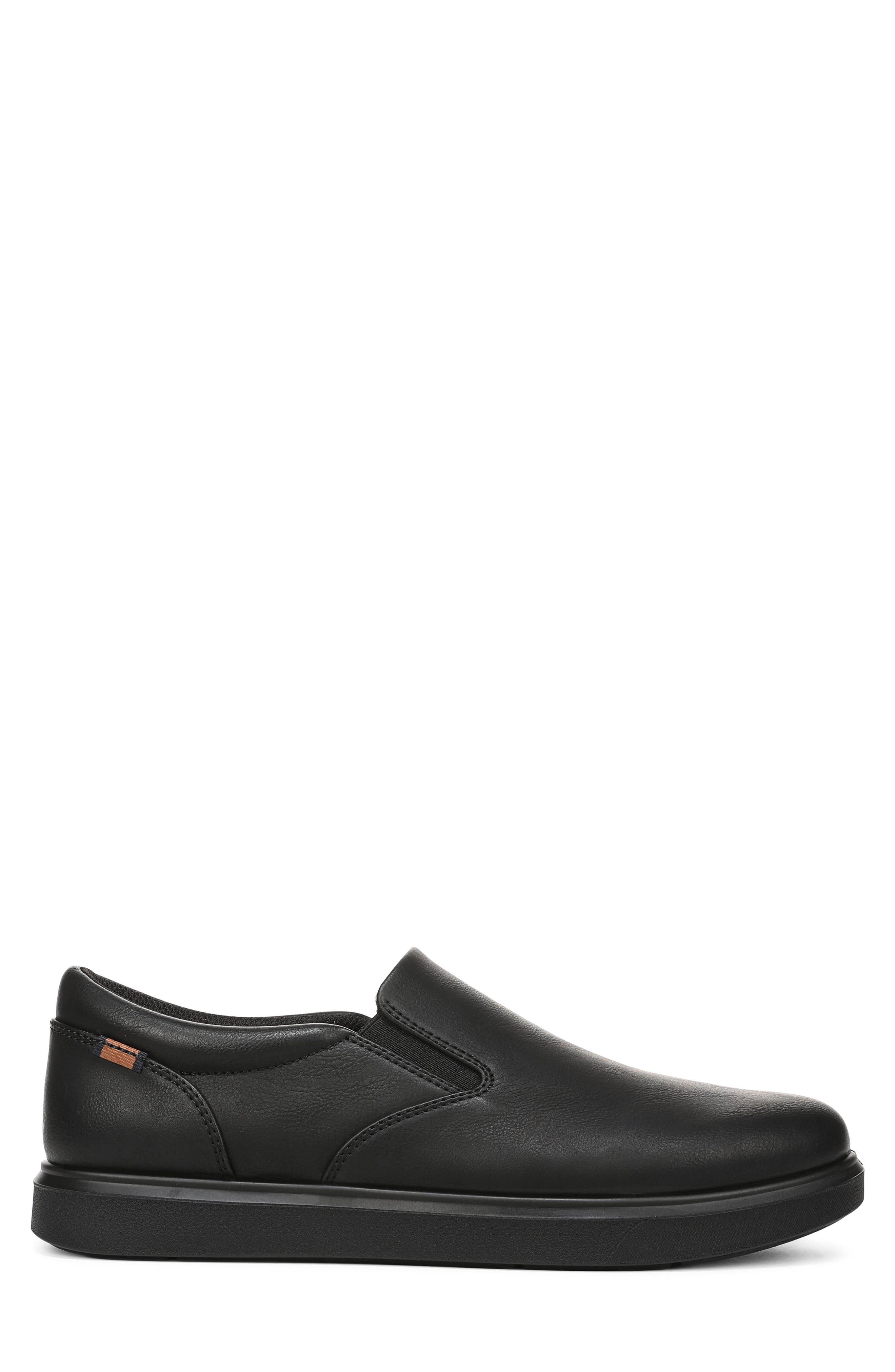 City Cloud Faux Leather Slip On Sneaker, Alternate, color, BLACK/ BLACK FAUX LEATHER