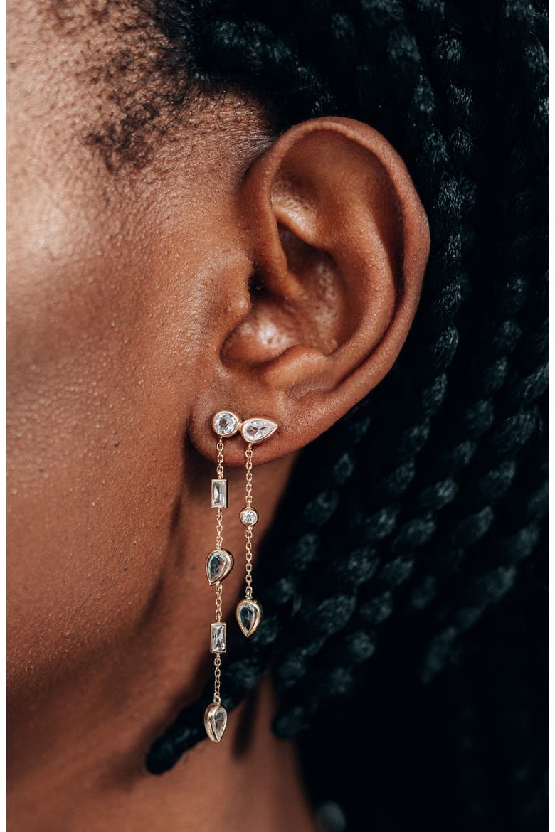Cléo Eliana Double Chain Drop Earrings, Alternate, color, GOLD