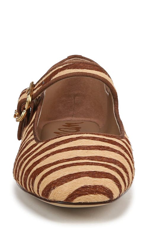Sam Edelman Michaela Mary Jane Flat Camel Zebra Brahama Hair In Beechwood Multi