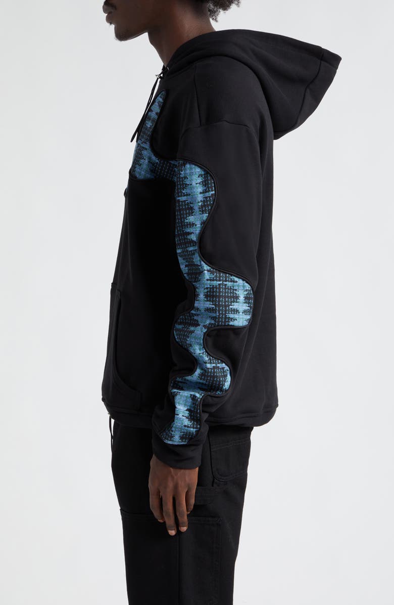 Ahluwalia 2C Wave Print Detail Cotton Blend Hoodie, Alternate, color, 