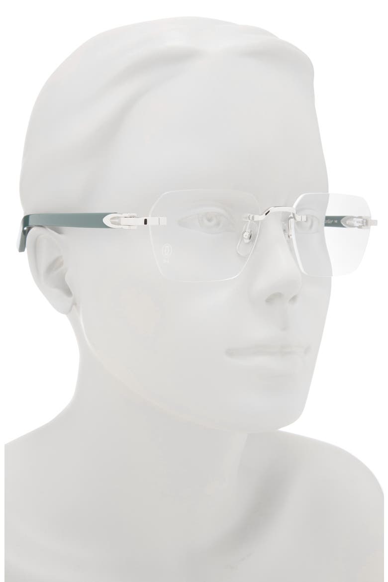 54mm Rectangular Optical Glasses, Alternate, color, SILVER