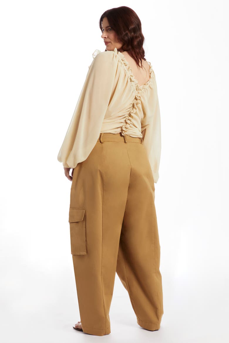 Barrel Leg Cargo Pant, Alternate, color, RYE BREAD