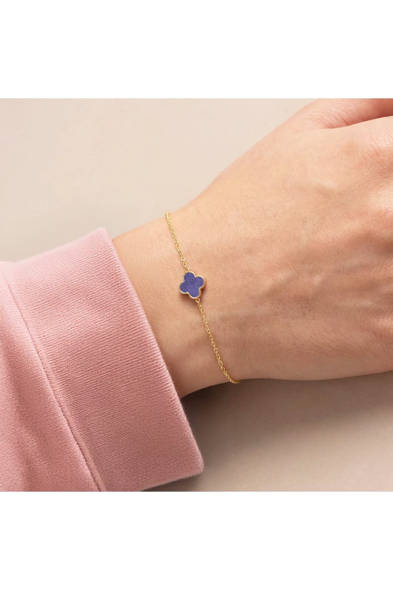 Mini Amethyst Single Clover Bracelet, Alternate, color, Amethyst