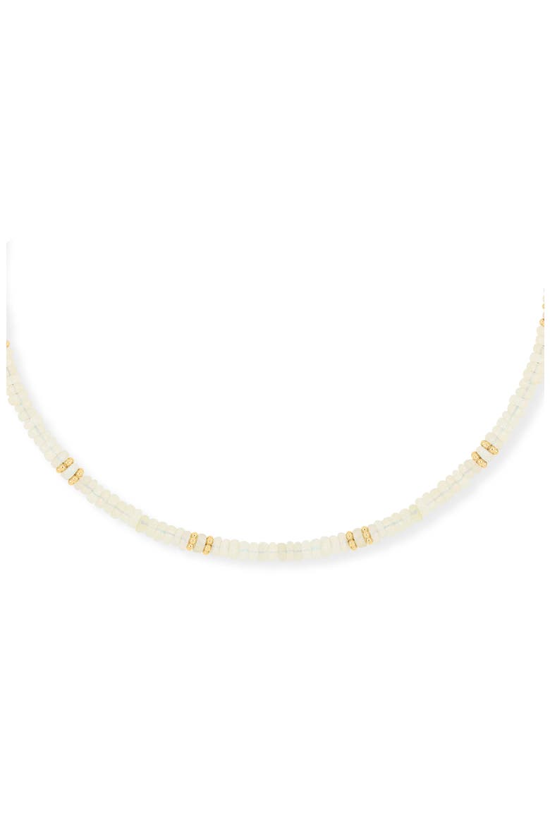 14K Gold Iris White Opal Beaded Necklace, Alternate, color, 18KY GOLD