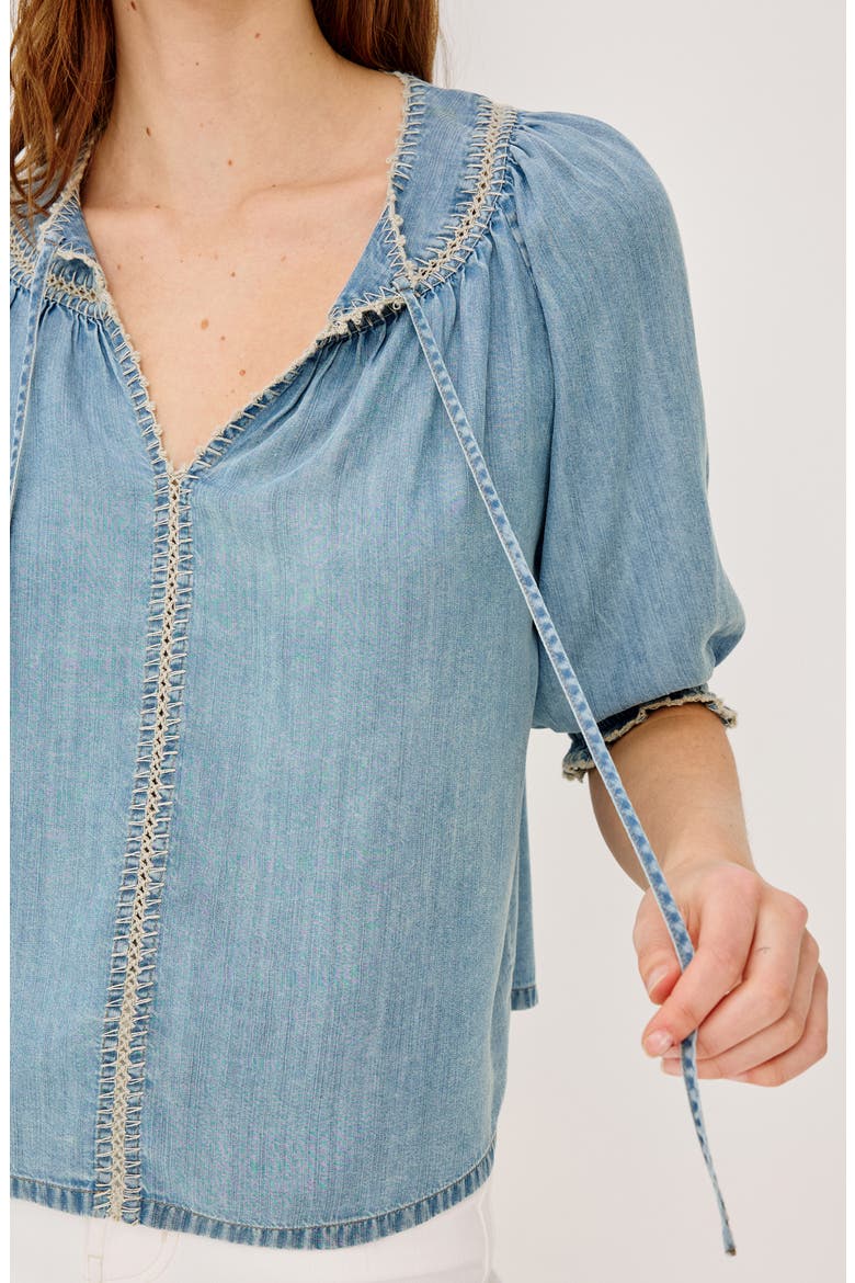 Belina Chambray Top, Alternate, color, WASHED BLUE