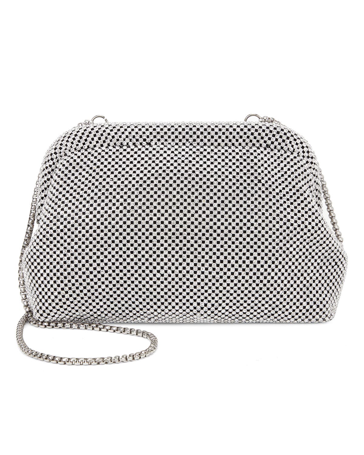 Rafe New York Brooke Diamante Frame Clutch, Main, color, Silver