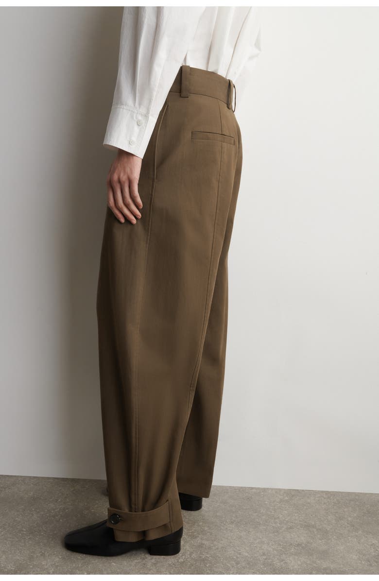 COS Barrel-Leg Cotton Utility Pants, Alternate, color, Brown
