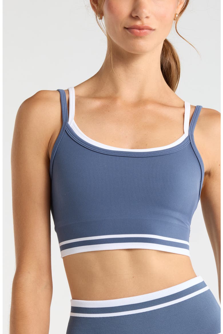 Double Layer Seamless Sports Bra, Alternate, color, BLUE VINTAGE