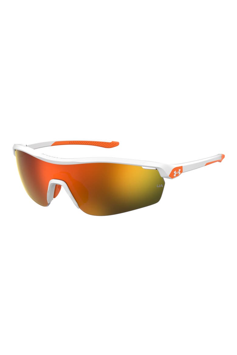 99mm Gradient Mask Sunglasses, Alternate, color, WHITE ORANGE
