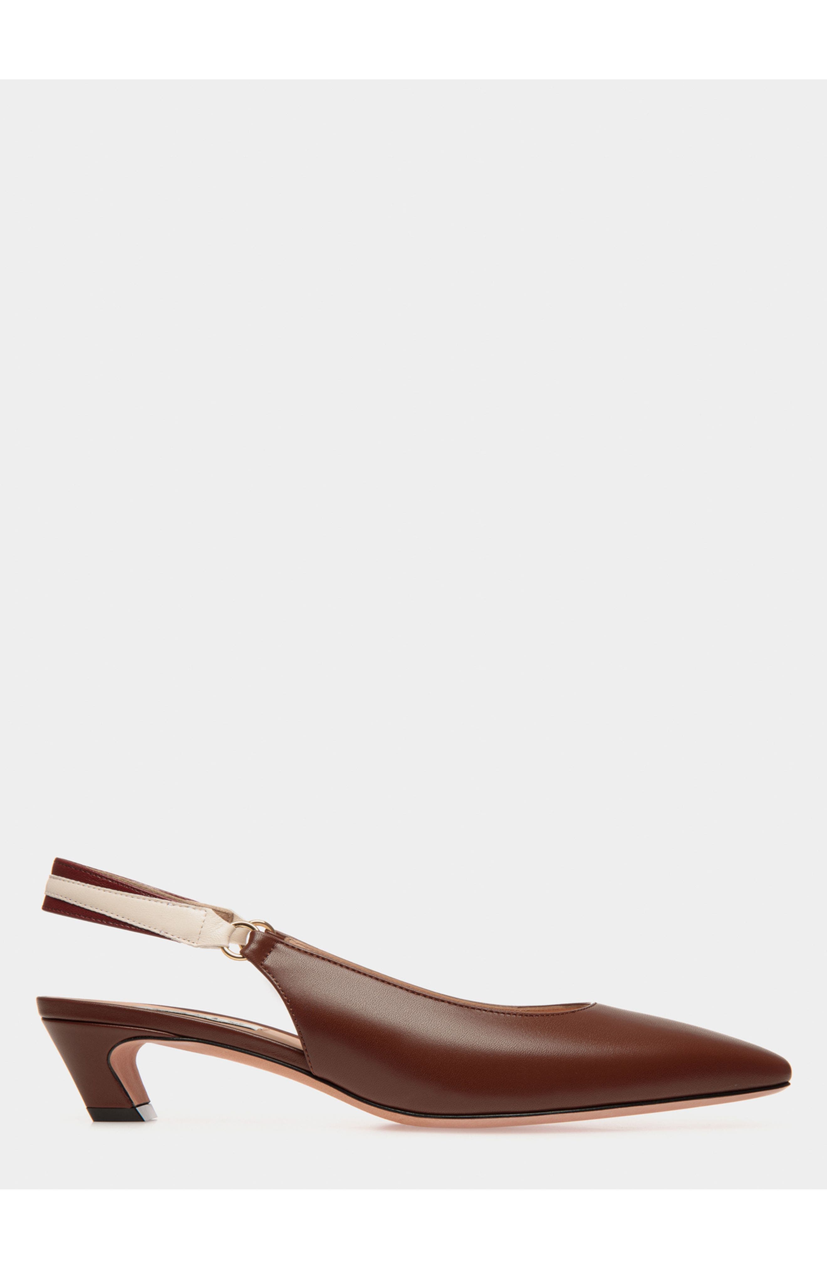 Bally Sylt Slingback Pump In Nappa Leather, Main, color, Brown