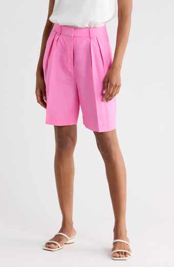 Kenneth Cole Pleated Linen Bermuda Shorts