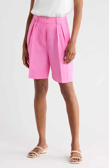 Kenneth Cole Pleated Linen Bermuda Shorts