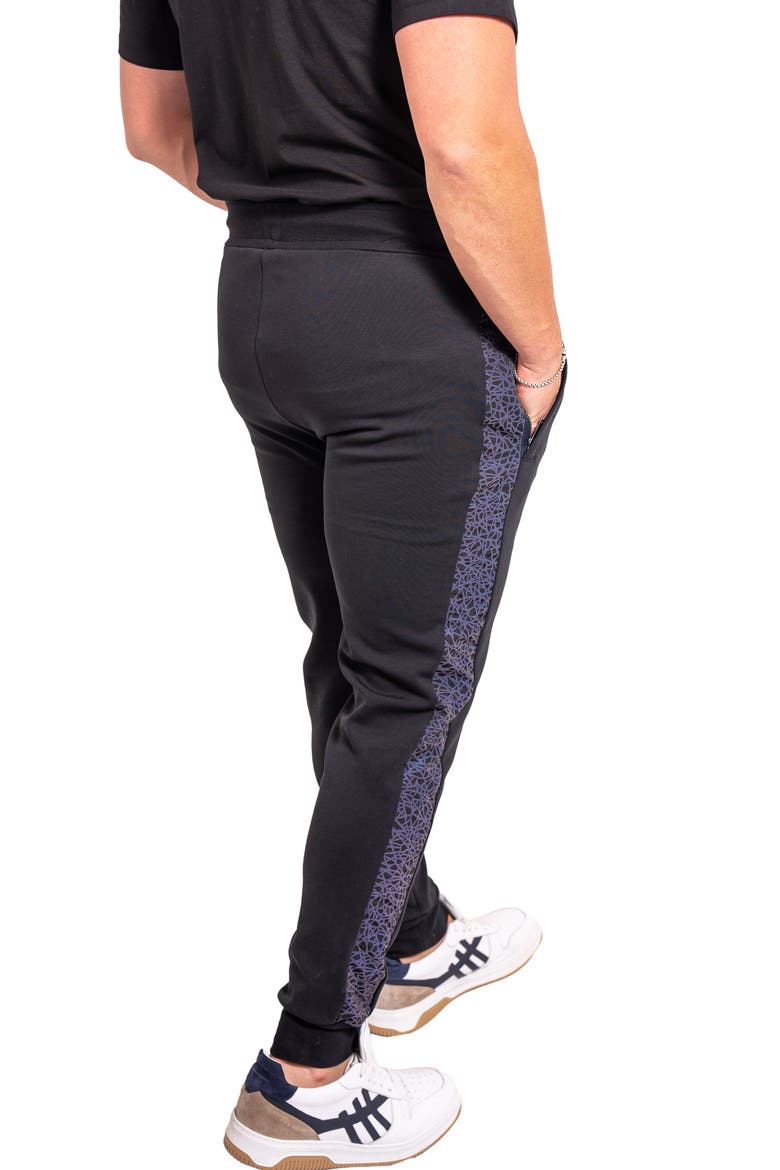 Ascension Side Stripe Cotton Blend Joggers, Alternate, color, BLACK