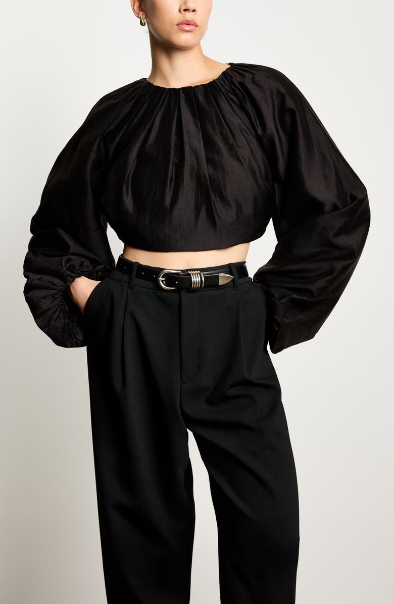 Déhanche Hollyhock Leather Belt, Alternate, color, Black/Silver