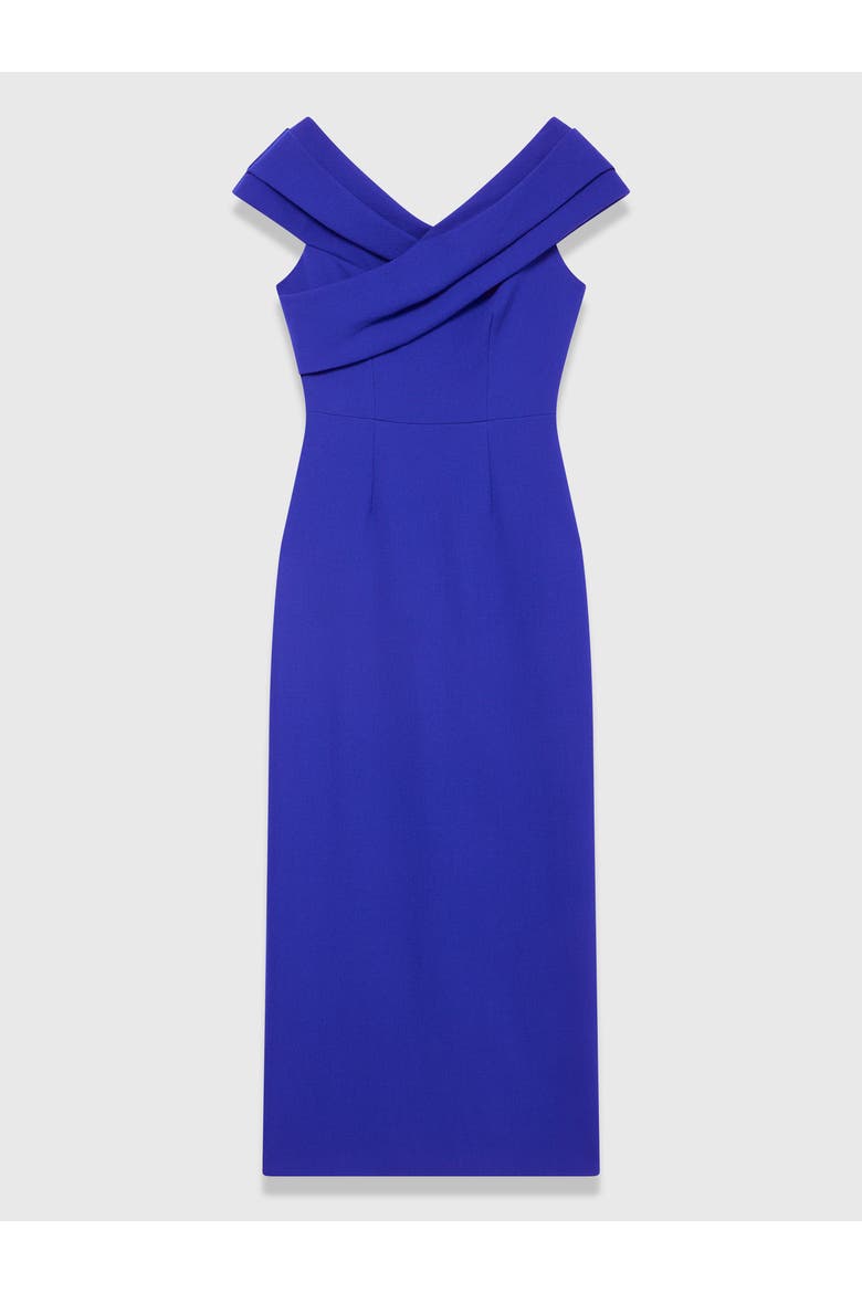 Bodycon Short Sleeve V-Neck Midi Dress, Alternate, color, Blue