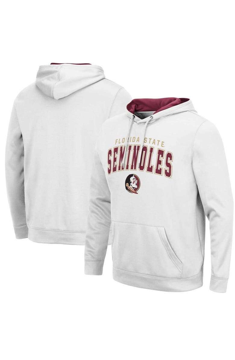 COLOSSEUM Men's Colosseum White Florida State Seminoles Resistance Pullover Hoodie, Main, color, 
