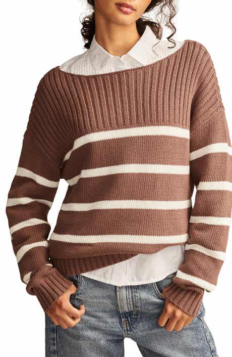 Lucky Brand Stripe Boat Neck Sweater