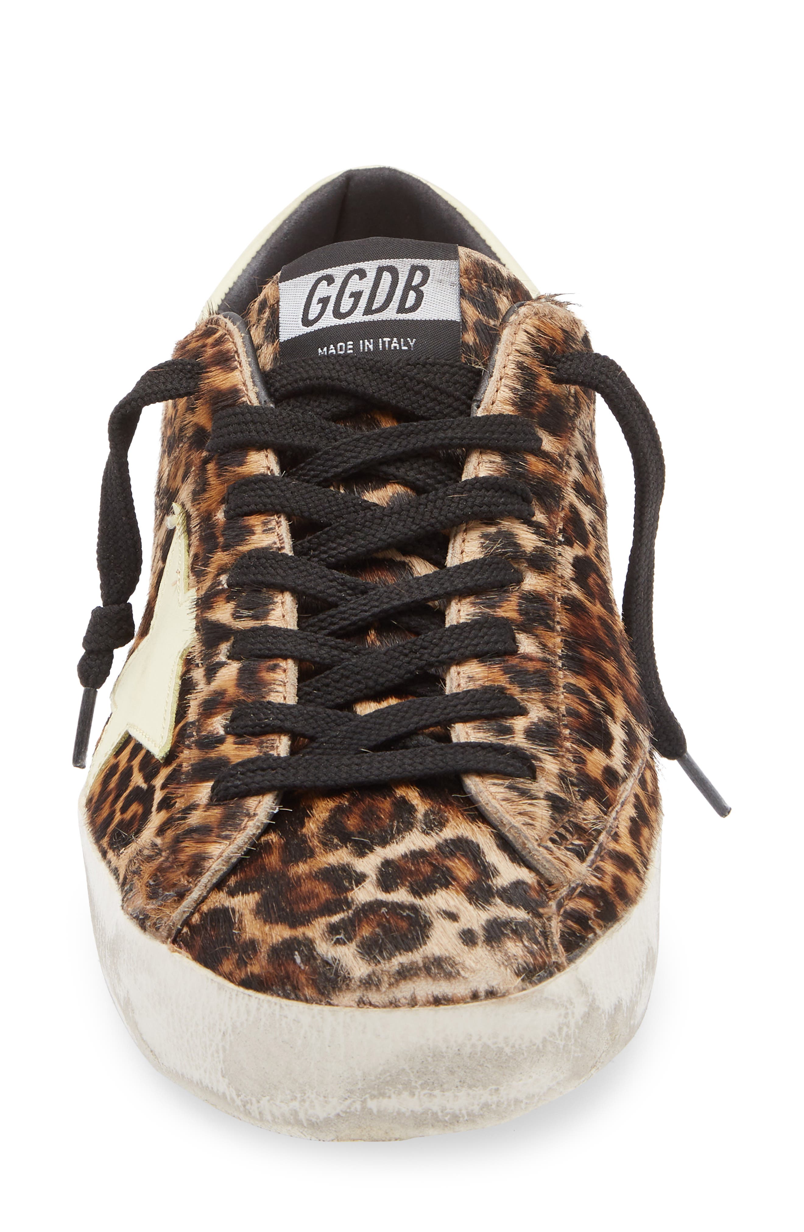 Golden Goose Super-Star Leopard Print Genuine Calf Hair Sneaker, Alternate, color, 