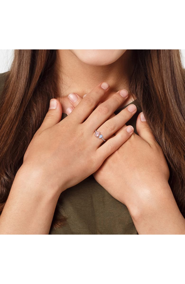 Julianna B. Morganite Aquamarine & Diamond 2-Stone Ring 14k, Alternate, color, Rose Gold