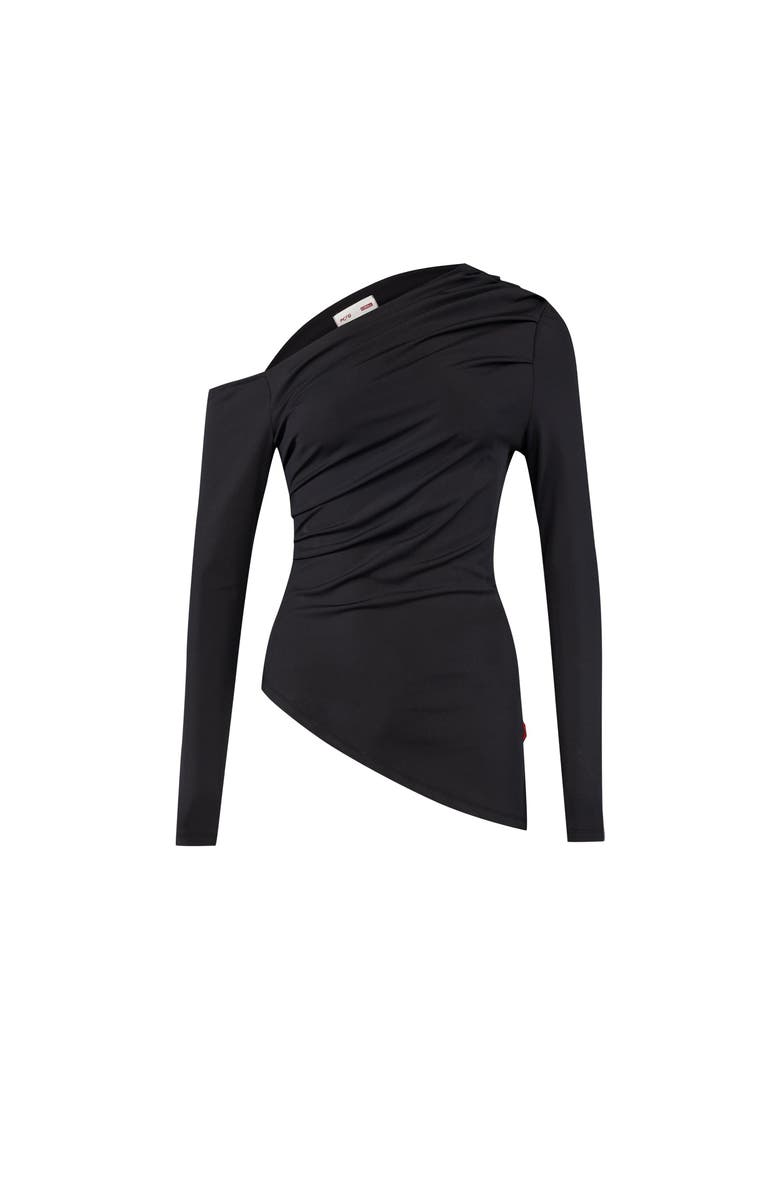 PCFG Your *Itch Draped Long Sleeve Top, Alternate, color, Black