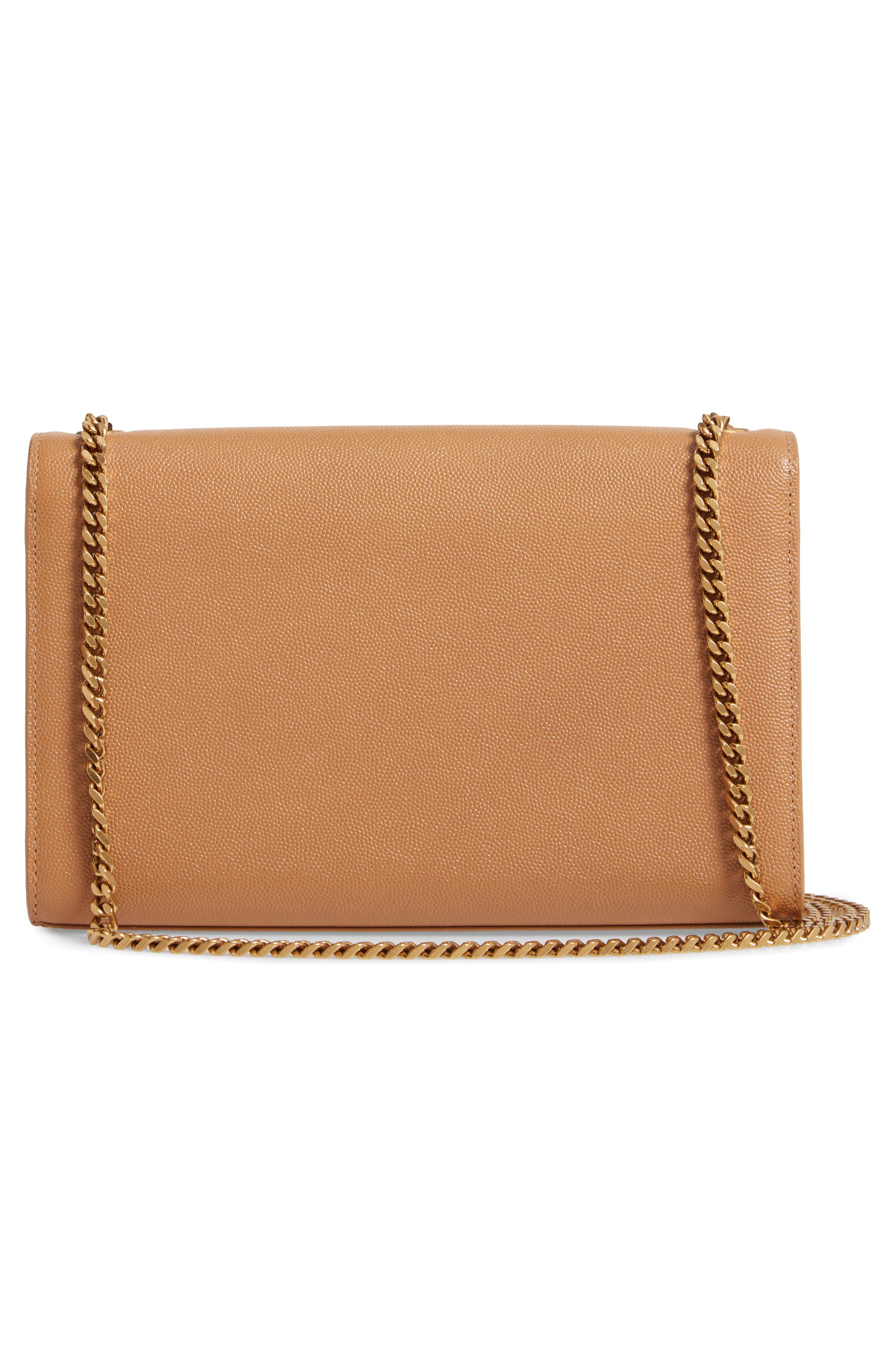 Saint Laurent Medium Kate Pebbled Calfskin Shoulder Bag, Alternate, color, 