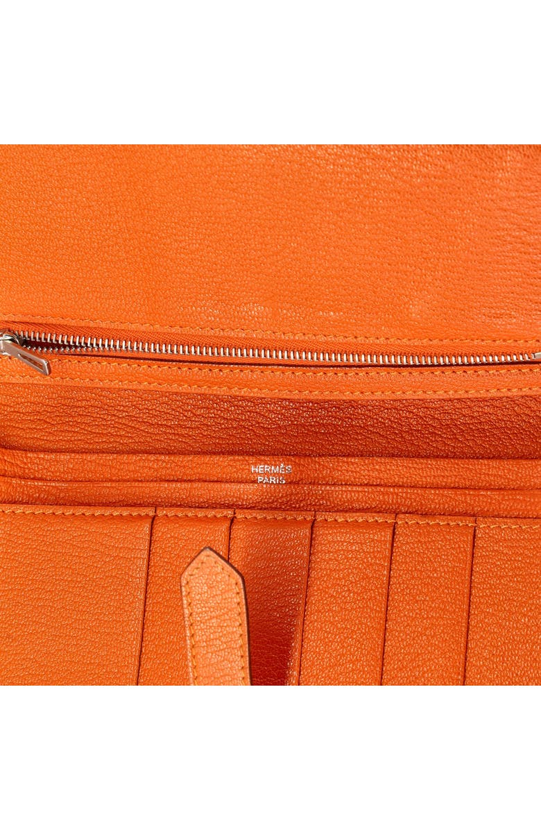 Pre-Owned Hermes Bearn Wallet Chevre Mysore Long, Alternate, color, Feu