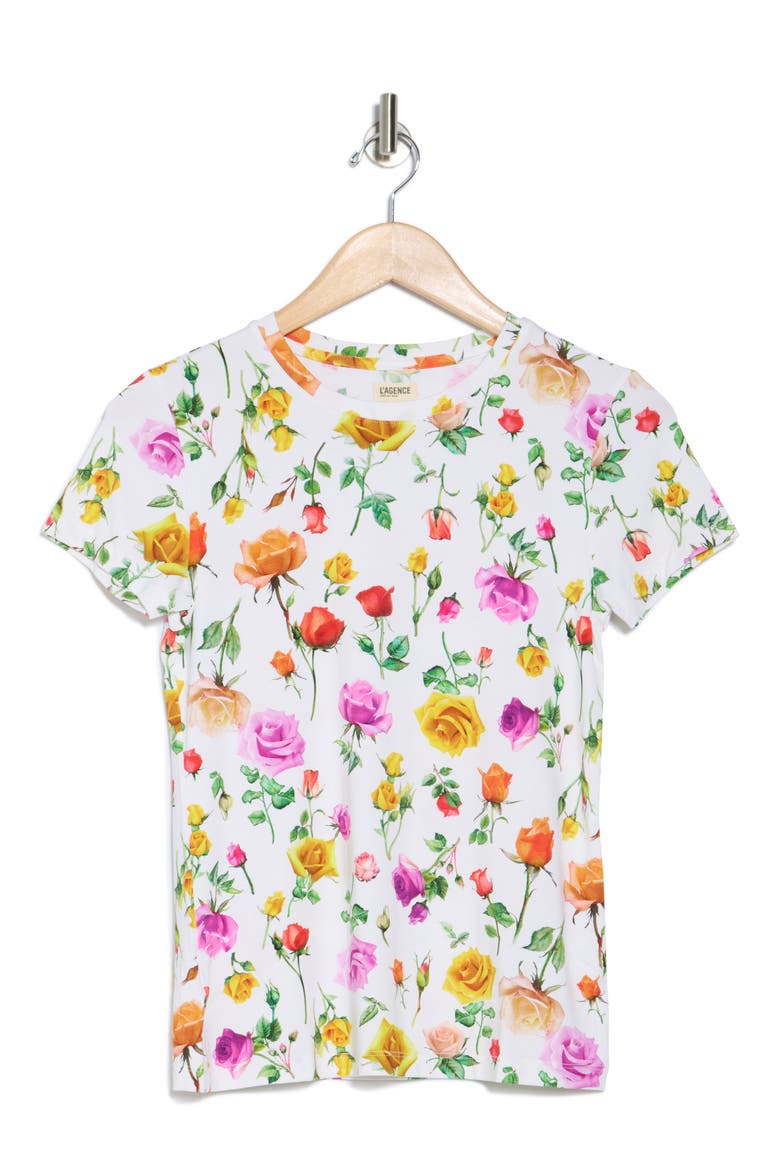 Ressi Floral T-Shirt, Alternate, color, WHITE MULTI MIX ROSE
