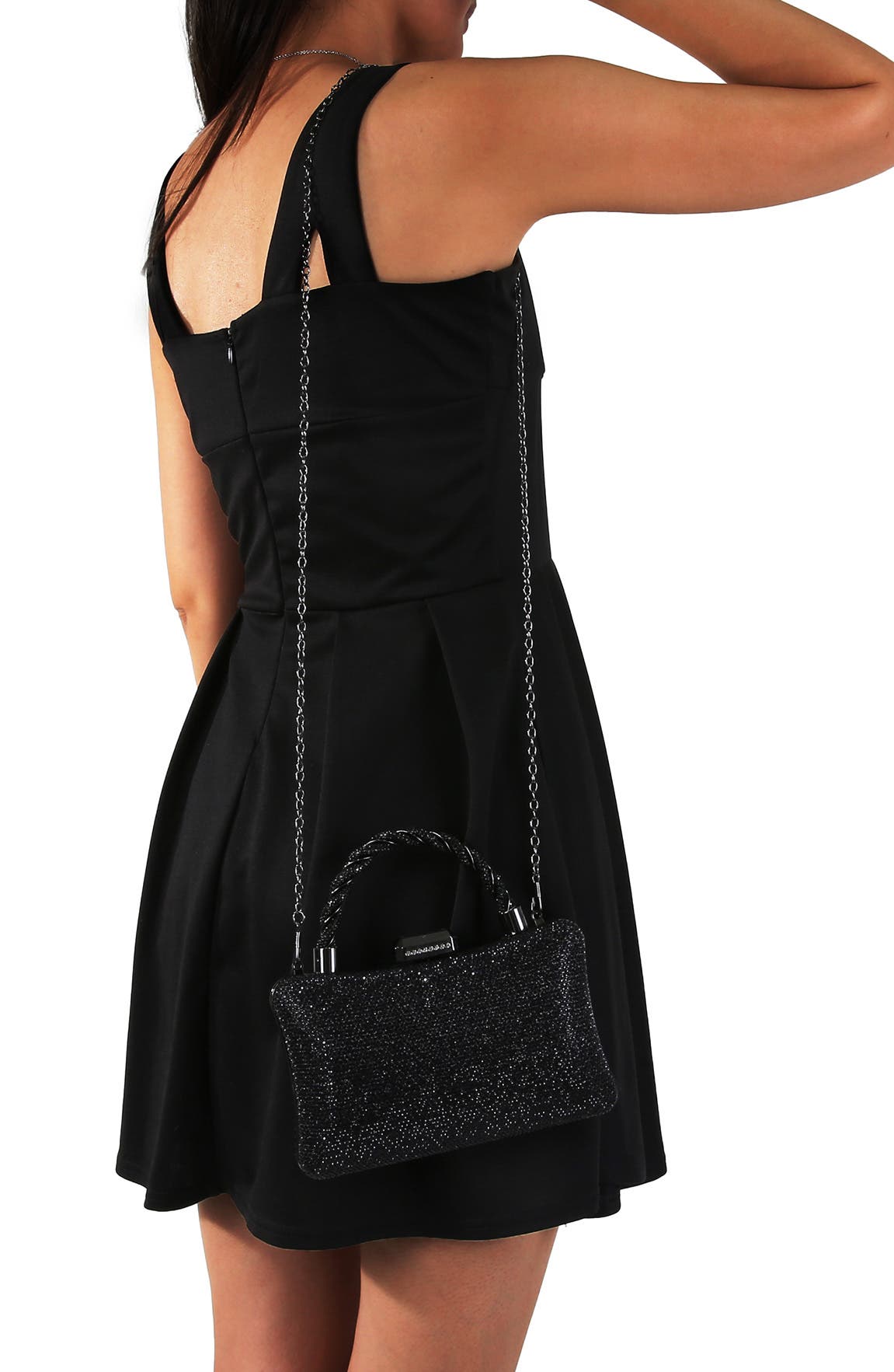 BERNESS Rhinestone Clutch, Alternate, color, Black