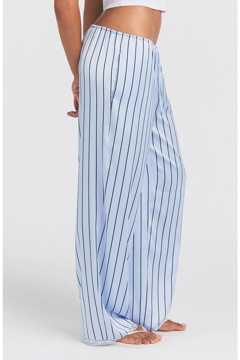 Woven Shine Lace Pants, Alternate, color, PERIWINKLE WIDE STRIPE