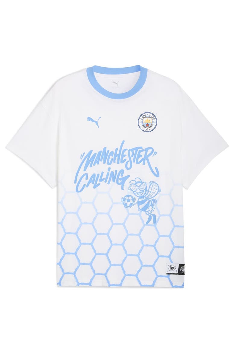 Men's Puma White Manchester City 2025 FIFA Club World Cup Hoops T-Shirt, Alternate, color, White