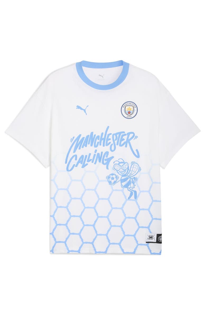 PUMA Men's Puma White Manchester City 2025 FIFA Club World Cup Hoops T-Shirt, Alternate, color, White