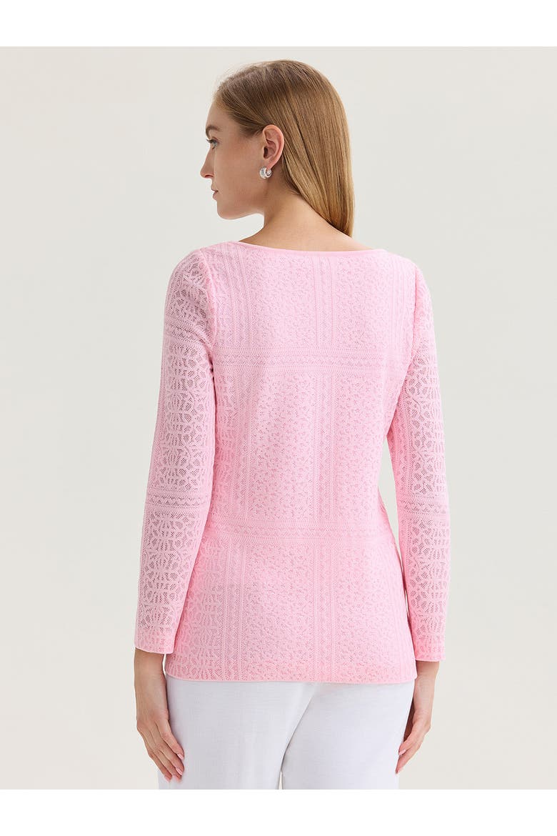 Lined Tonal Burnout Soft Knit Tunic, Alternate, color, Pink