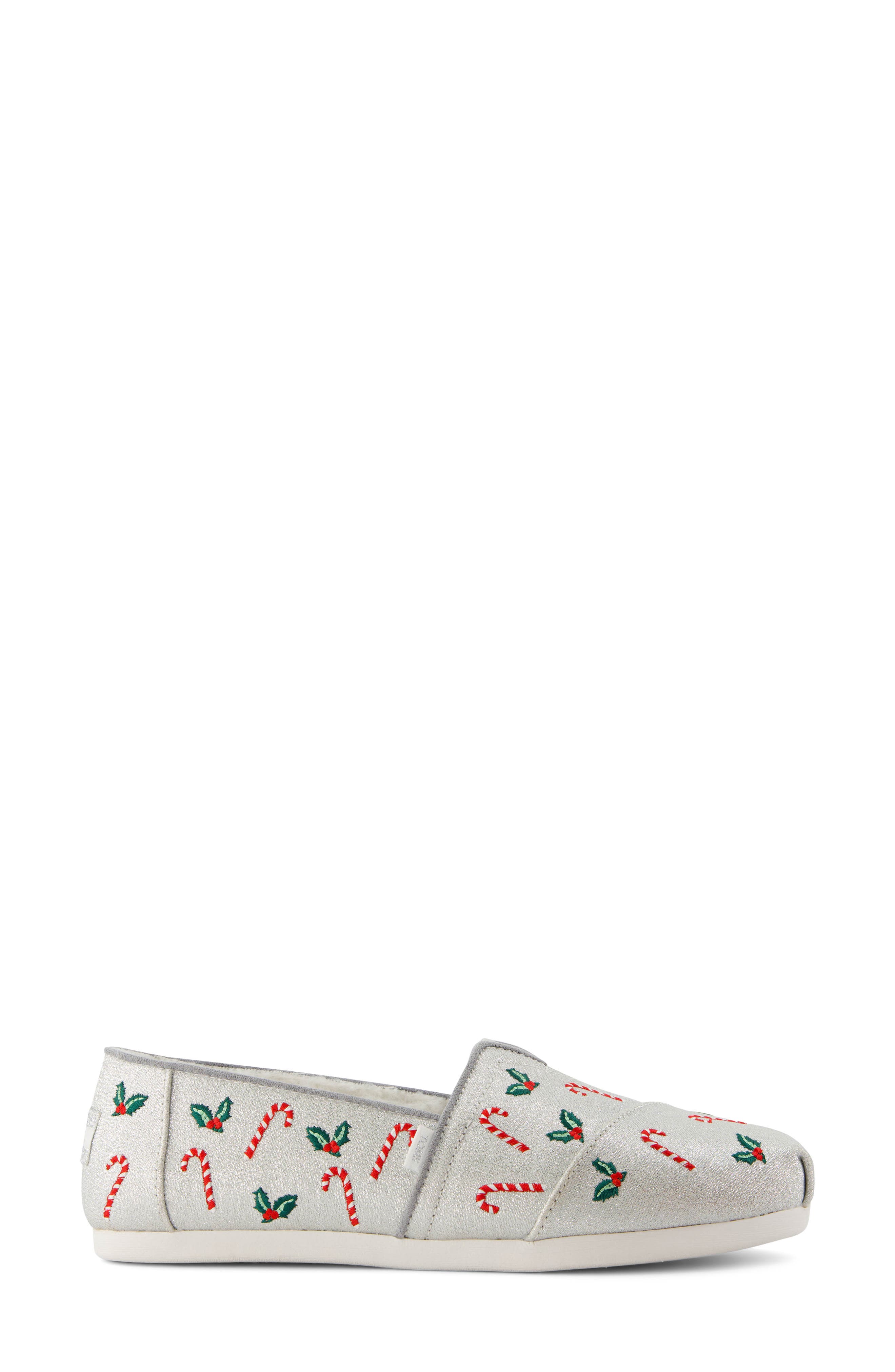 Alpargata Candy Cane Slip-On, Alternate, color, SILVER