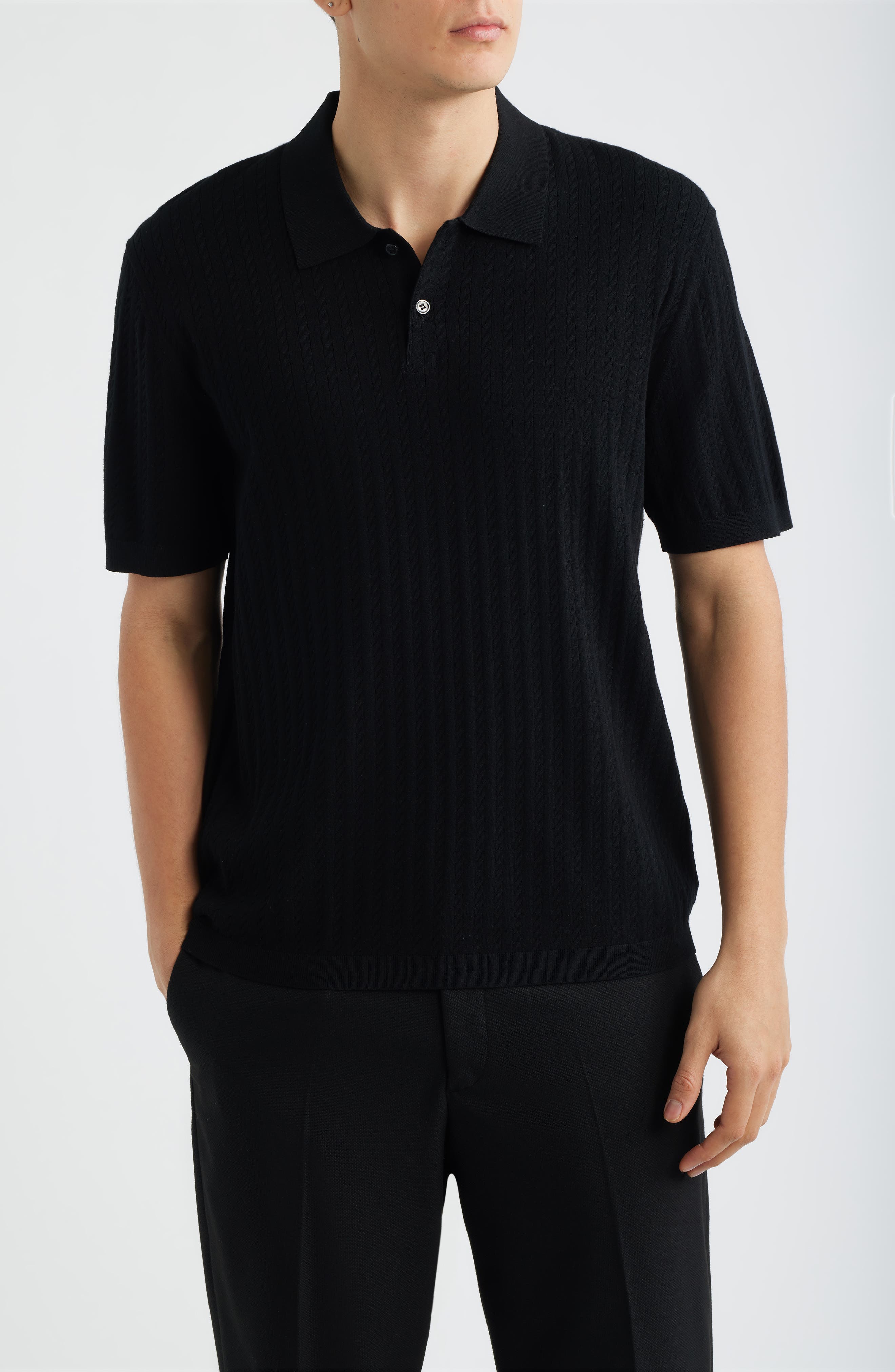 Cable Knit in Light Bilen Polo (Men) | Nordstrom