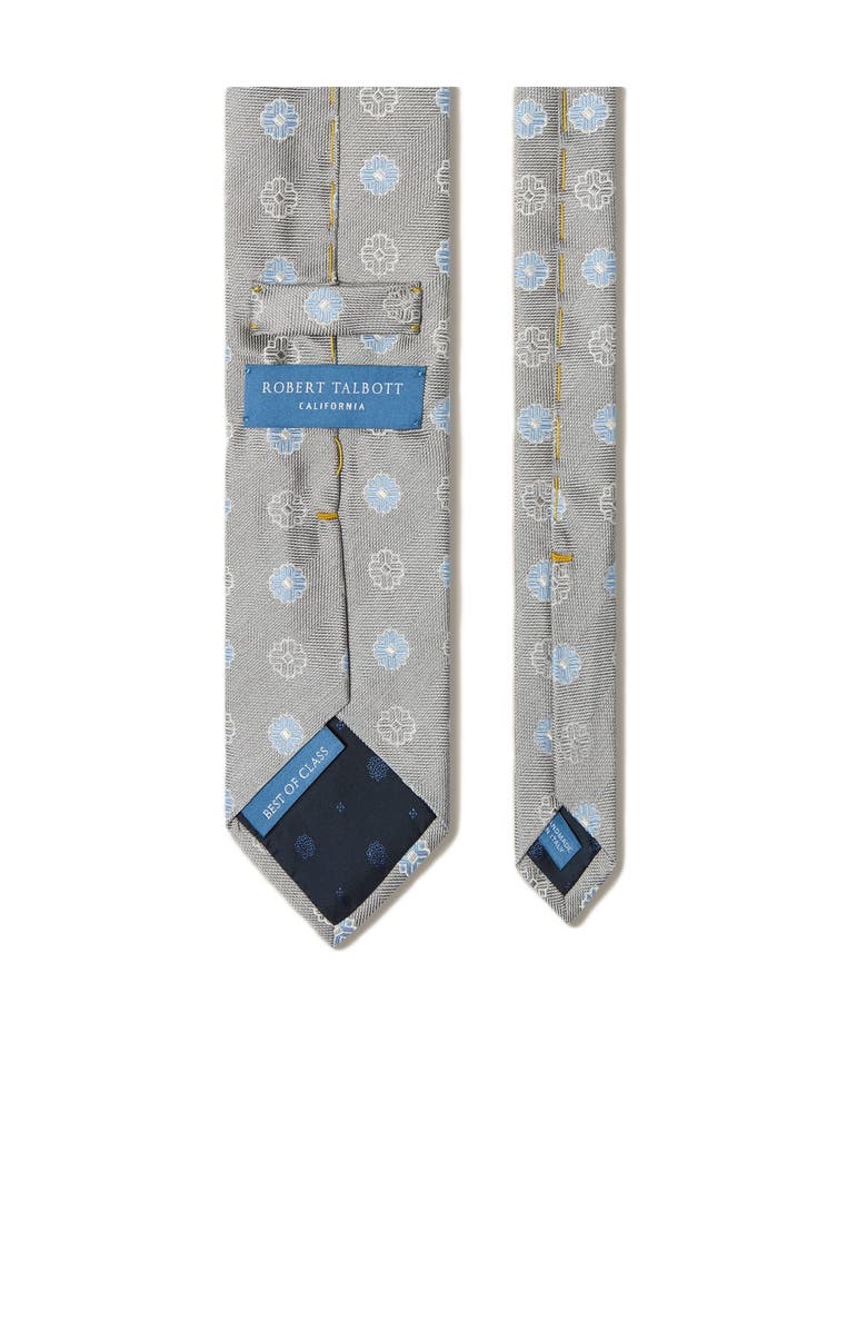 Robert Talbott Robert Blue Flower Jacquard Best of Class Necktie, Alternate, color, Gray