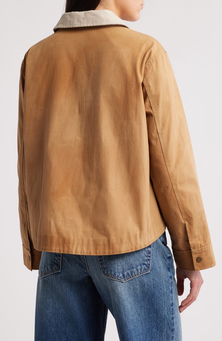 THE GREAT. The Waxed Swingy Cotton Canvas Jacket, Alternate, color, 