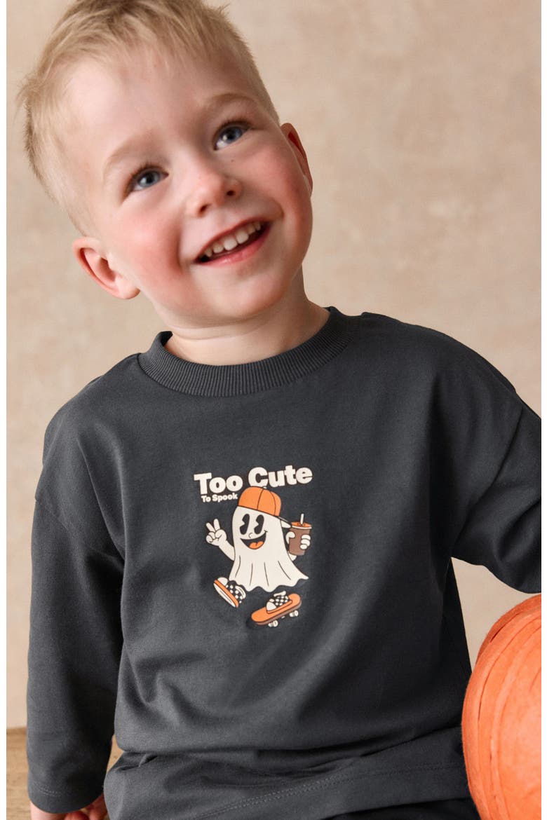 Halloween Ghost T-Shirt, Alternate, color, BLACK
